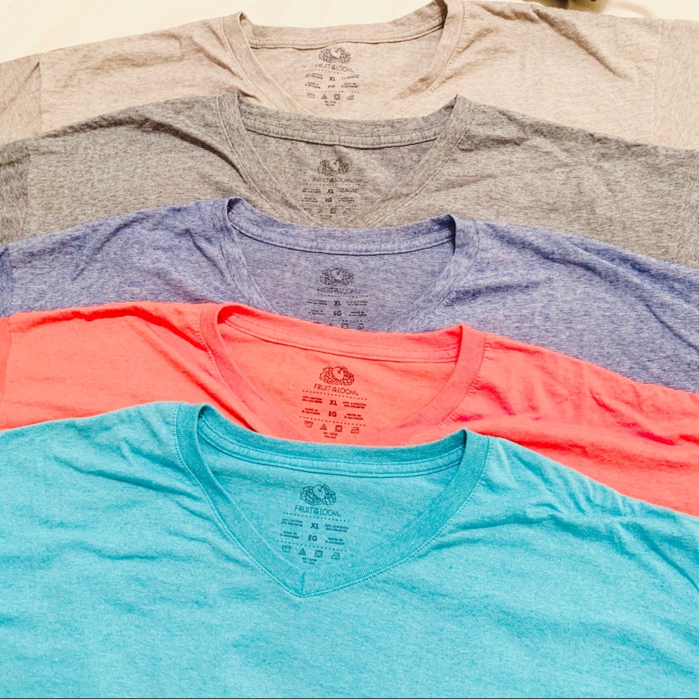 BUNDLE, FRUIT OF THE LOOM SHIRTS (5)